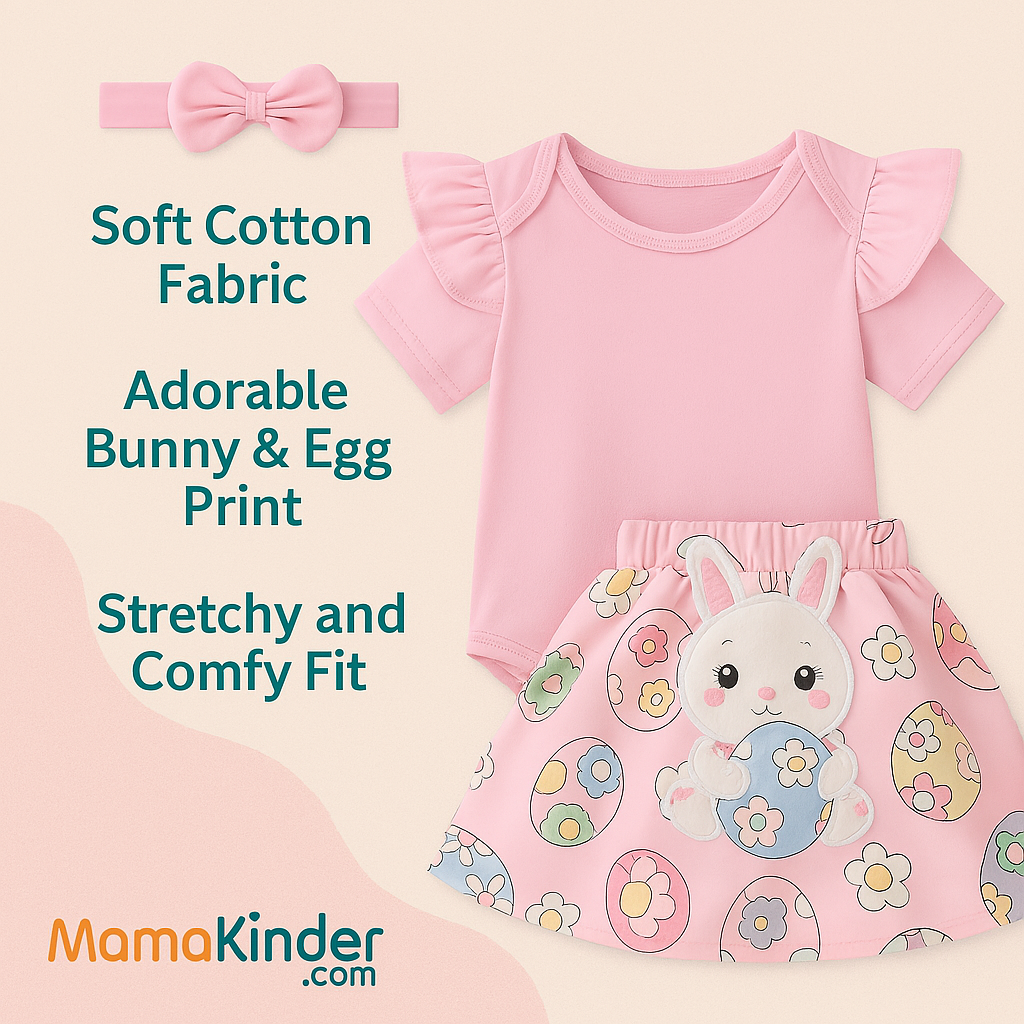 DOMOABEI Easter Egg Bunny Skirt Features