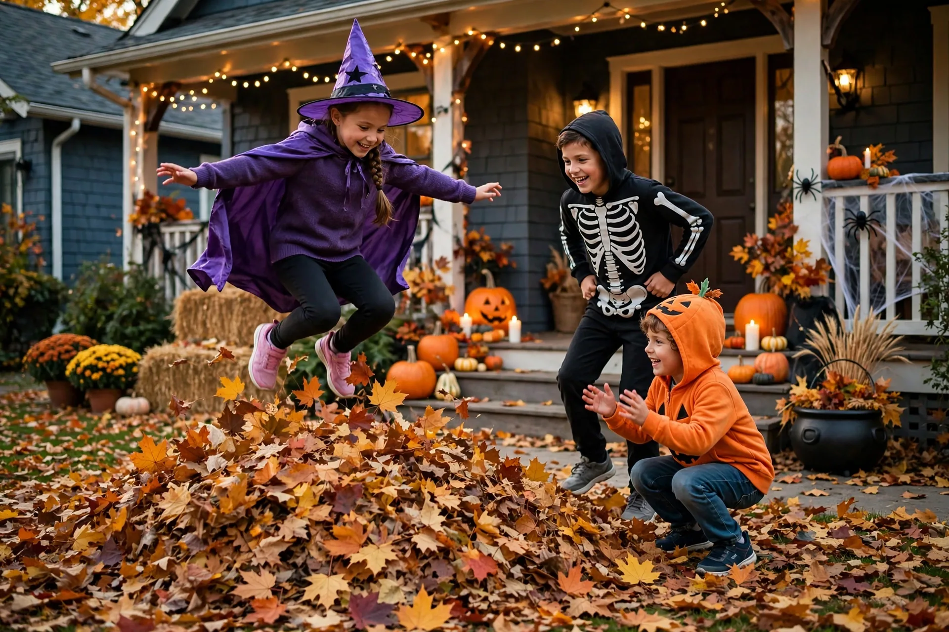 Leaf Pile Jumping