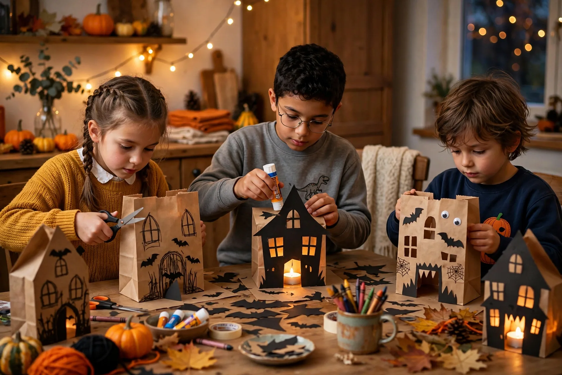 Paper bag haunted houses
