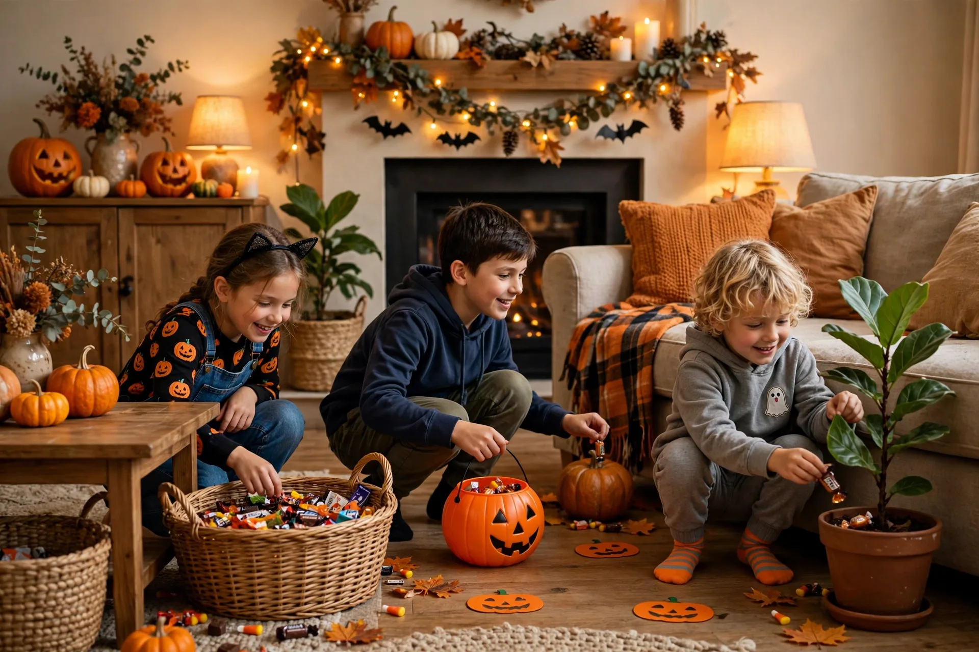 Candy scavenger hunt at home