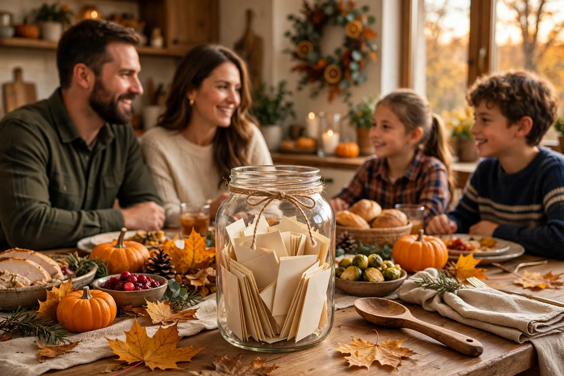 Gratitude Jar at the Dinner Table