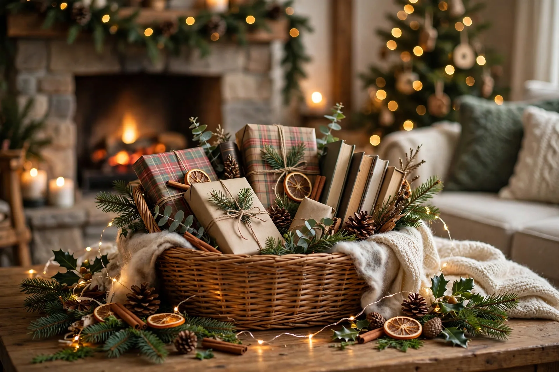 The Christmas book basket