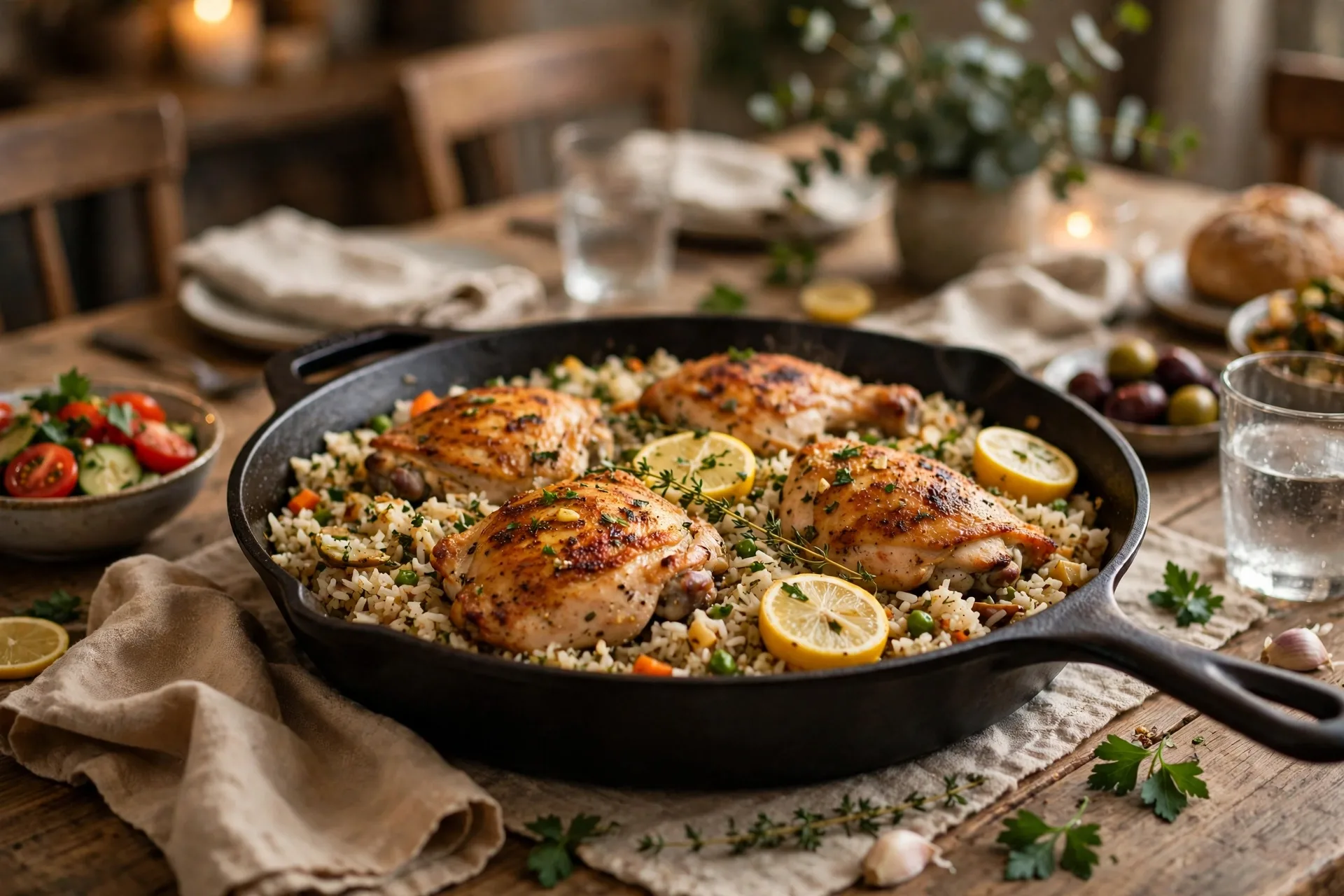 Chicken and rice skillet
