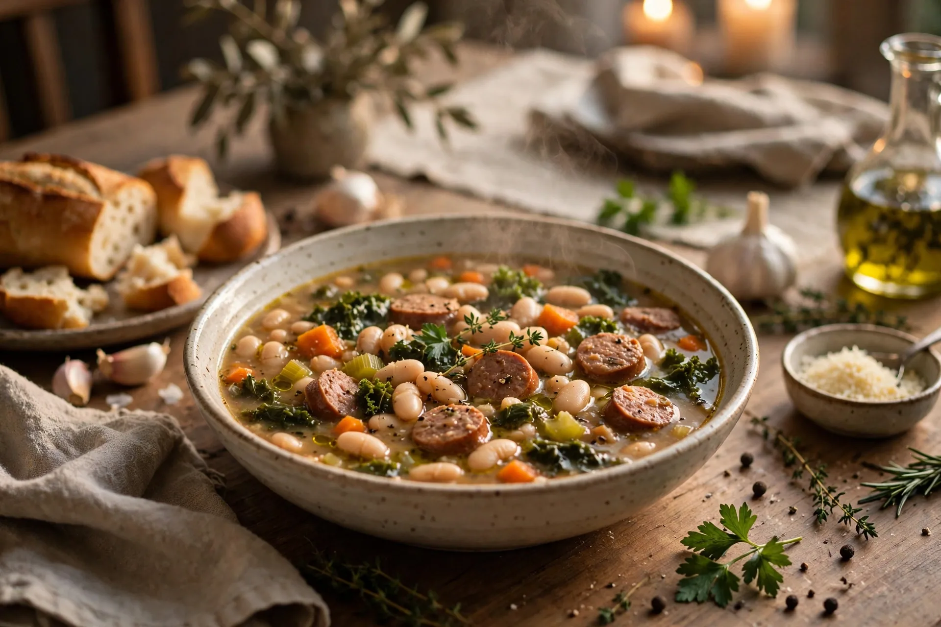 White bean and sausage soup