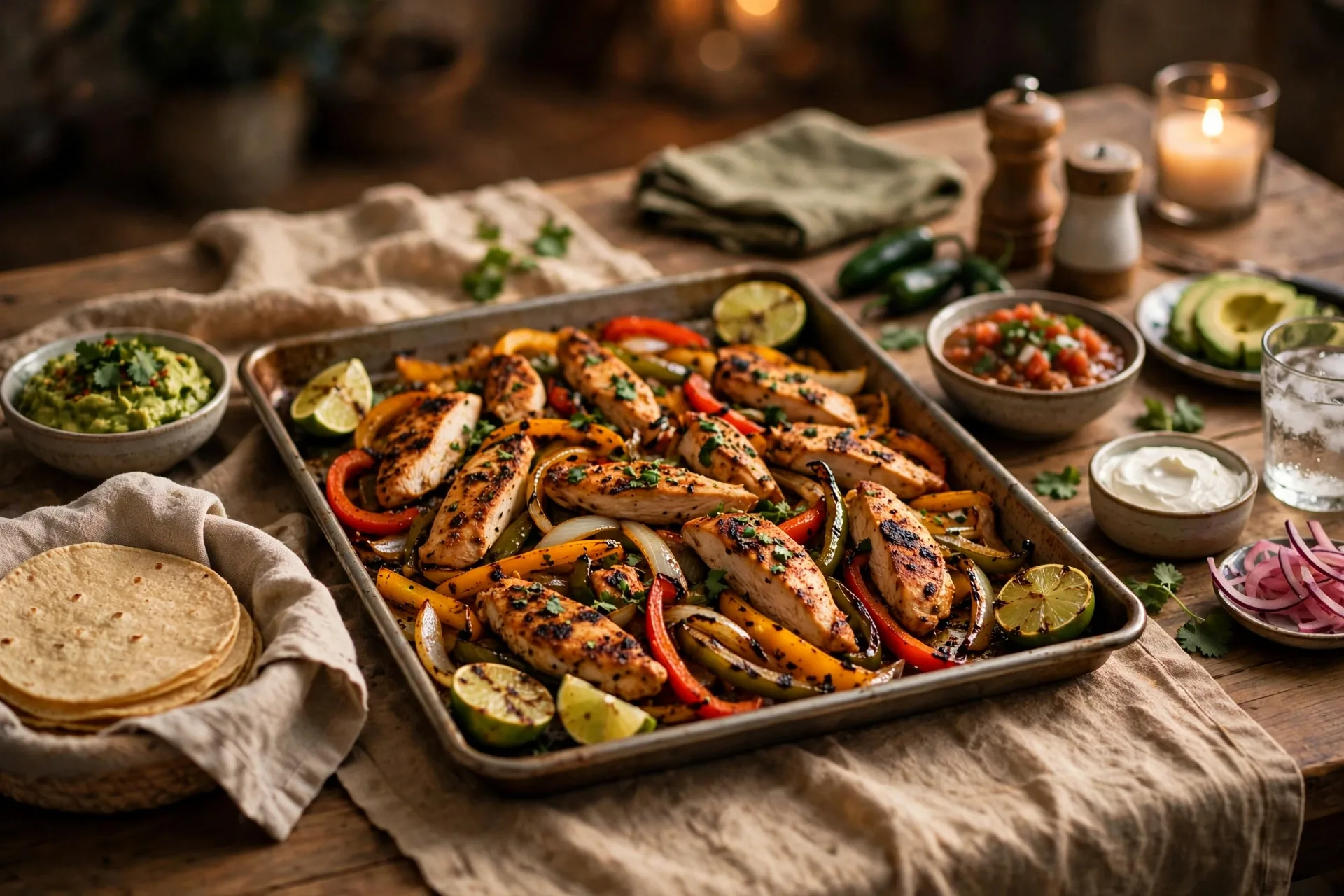 Sheet pan chicken fajitas
