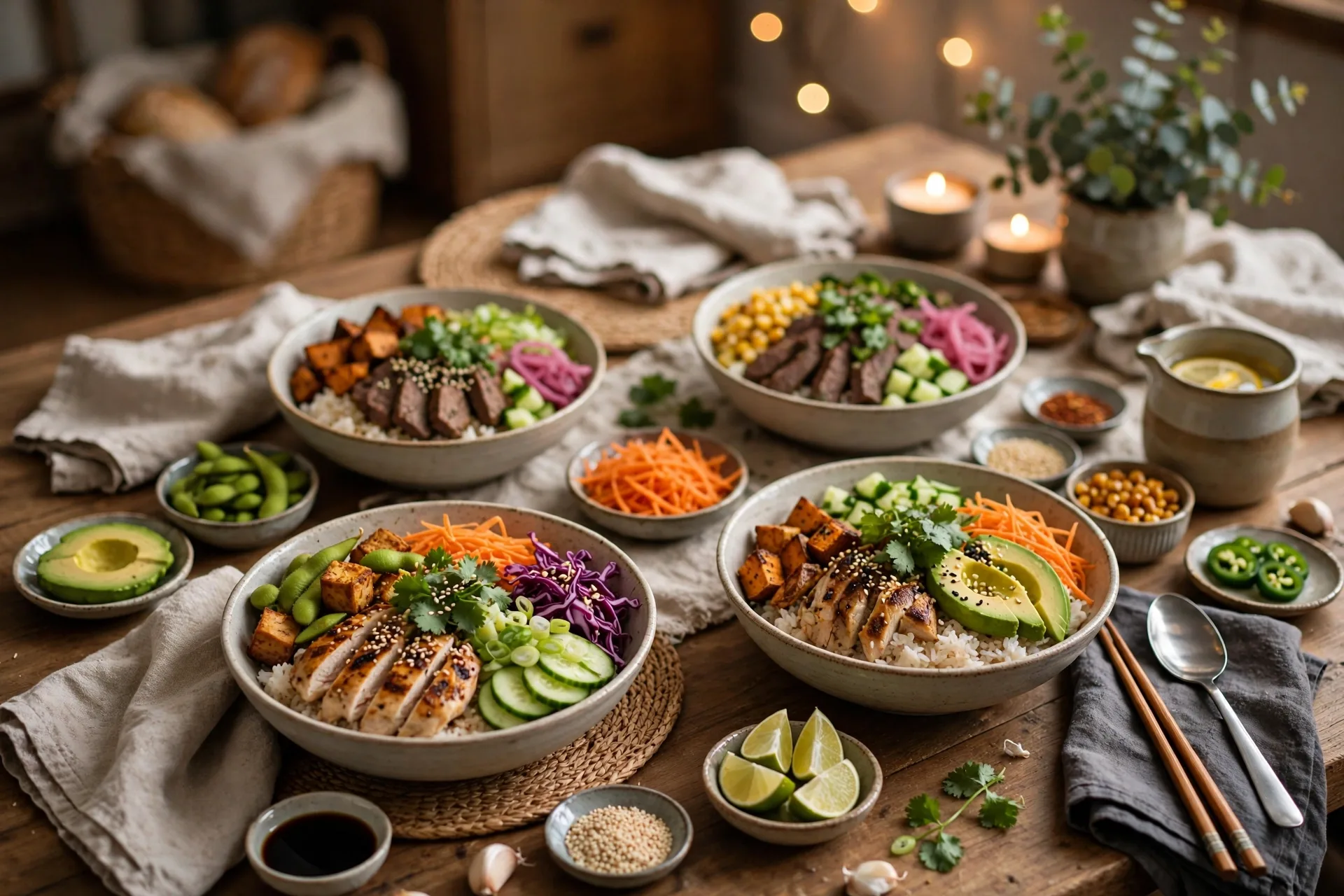 Build-your-own rice bowls