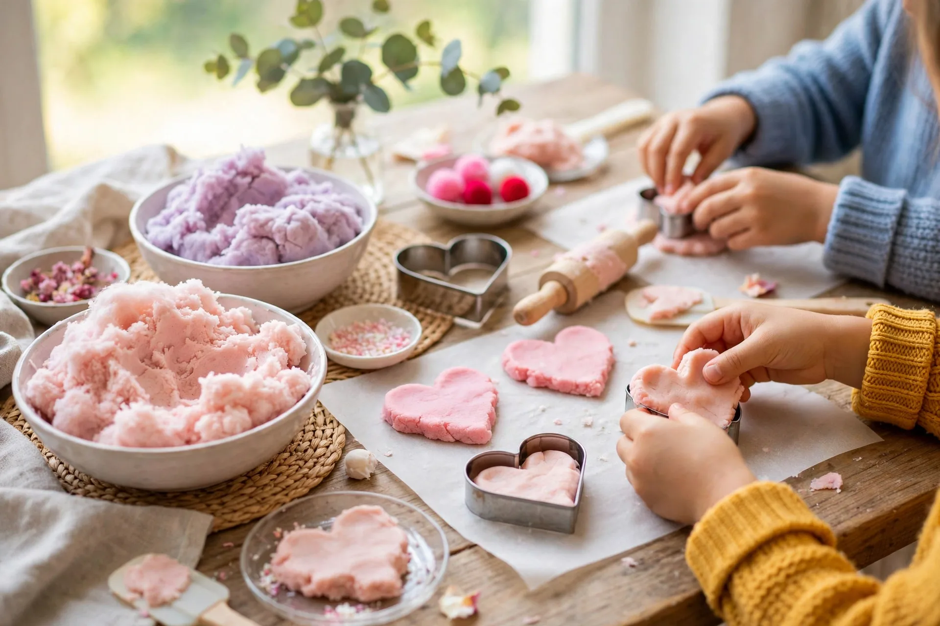 Cloud dough hearts