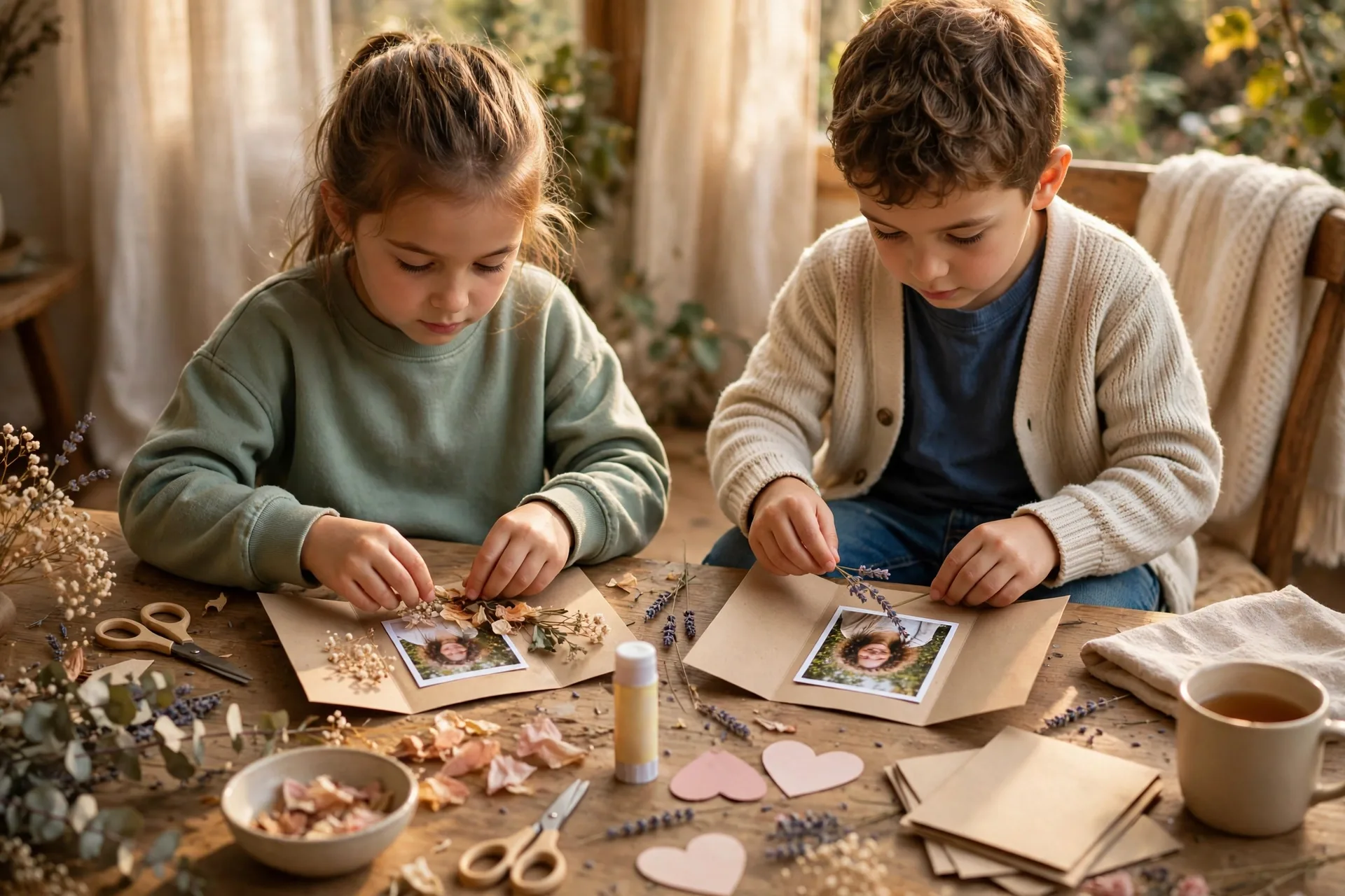 The photo card (any age &mdash; grown-ups assemble for the littles)