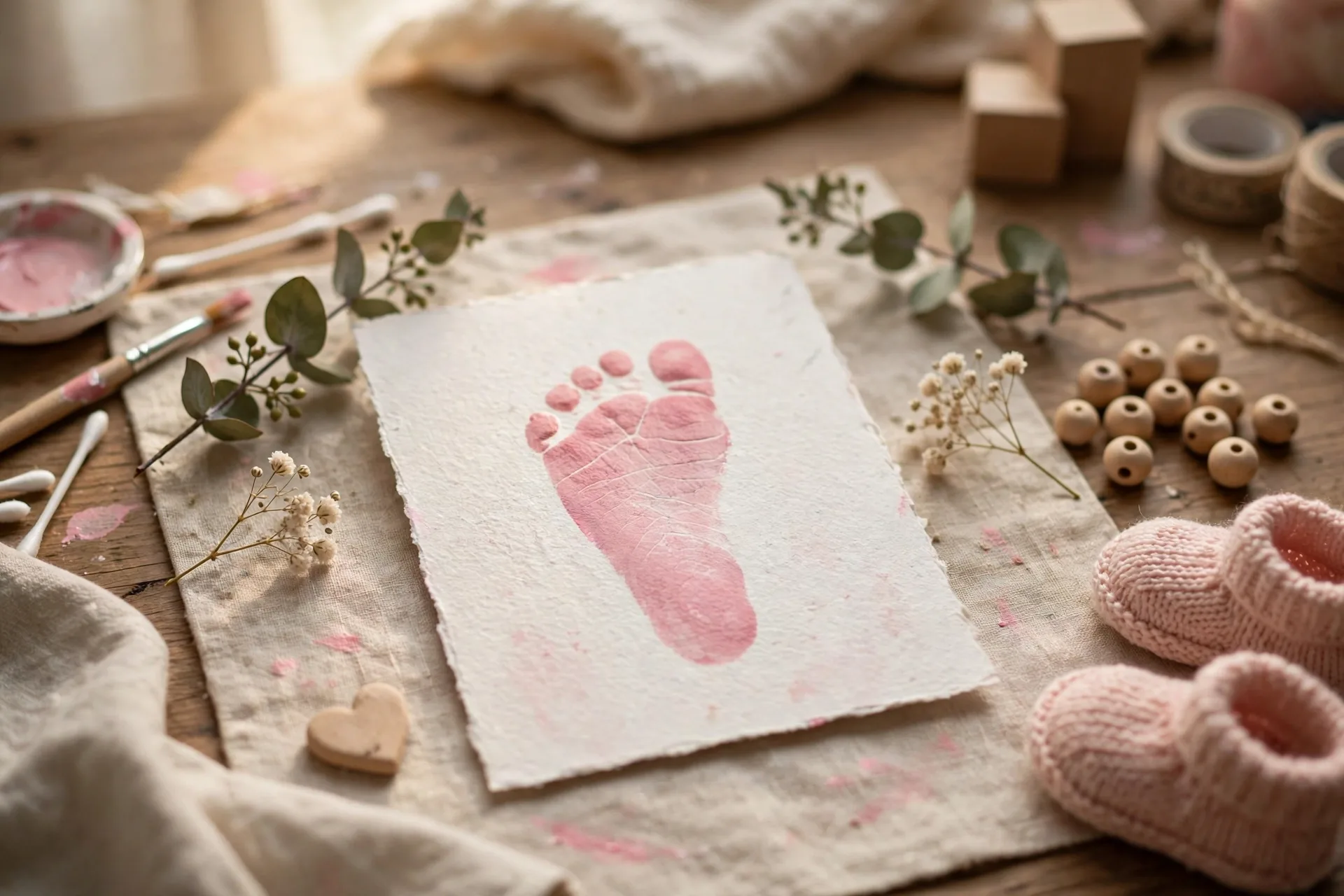 A footprint card from the baby (for a first Mother's Day)