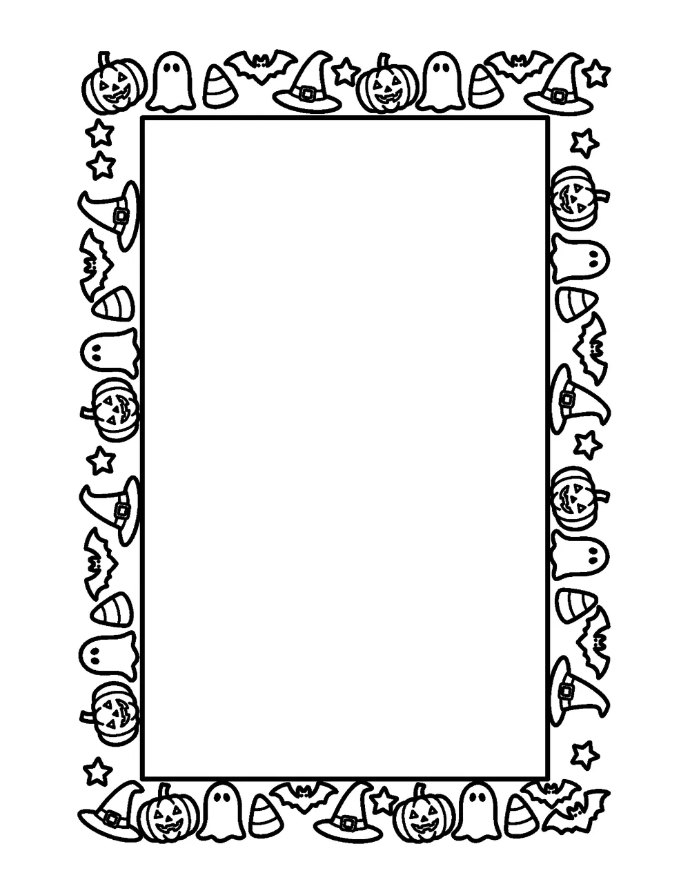 Free printable Costume Parade Border Page Halloween coloring page for kids