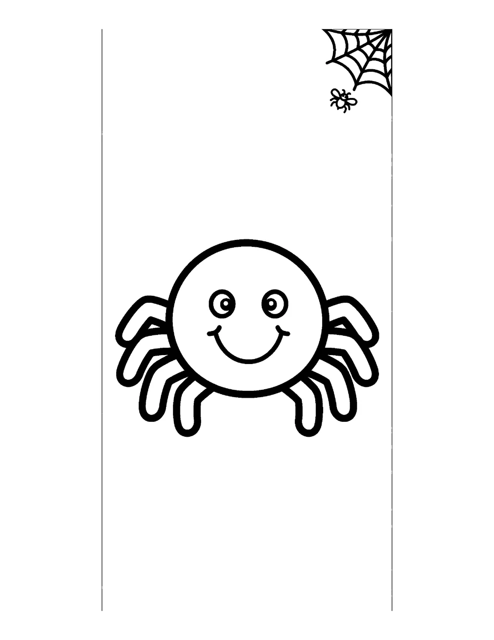 Free printable Friendly Spider Halloween coloring page for kids