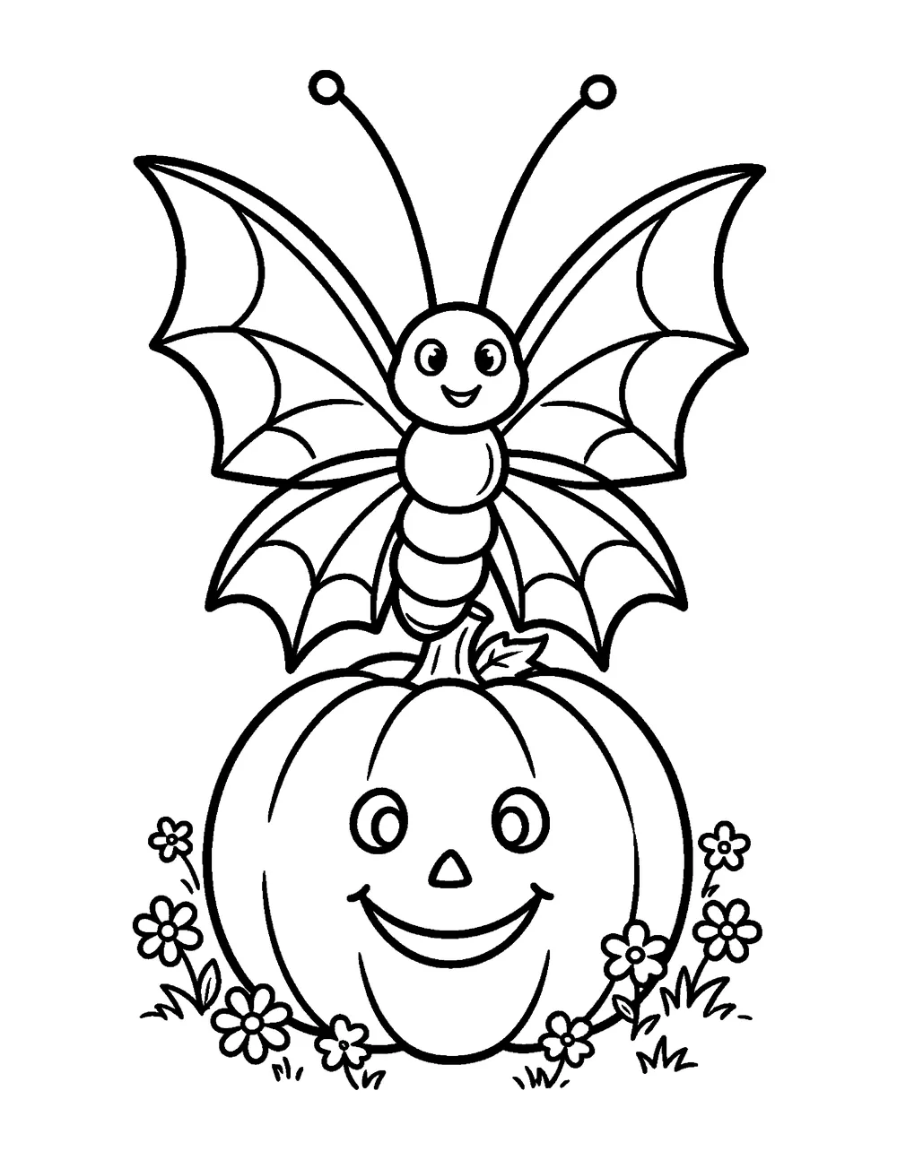 Free printable Halloween Butterfly Halloween coloring page for kids