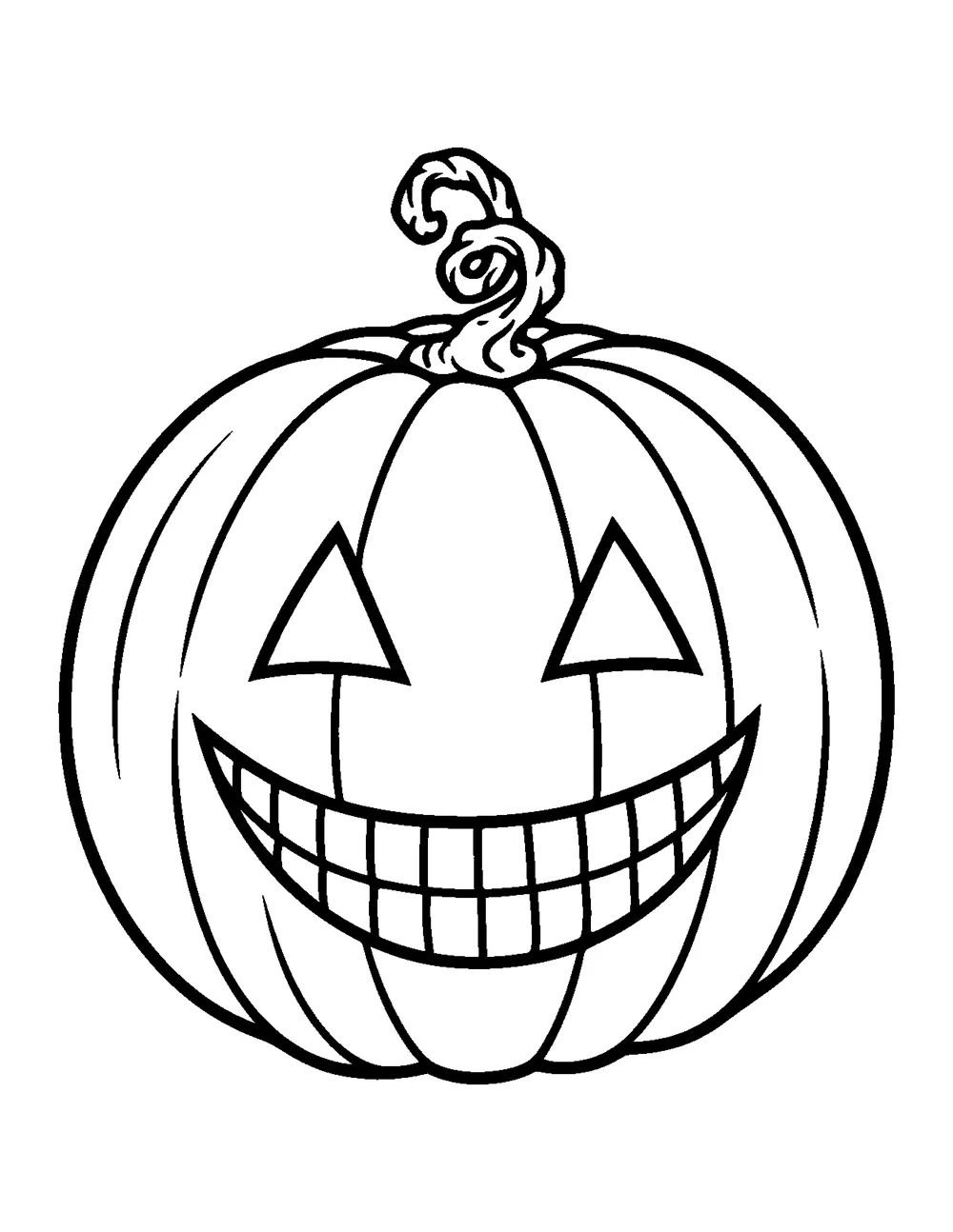 Free printable Jack-o'-Lantern Smile Halloween coloring page for kids