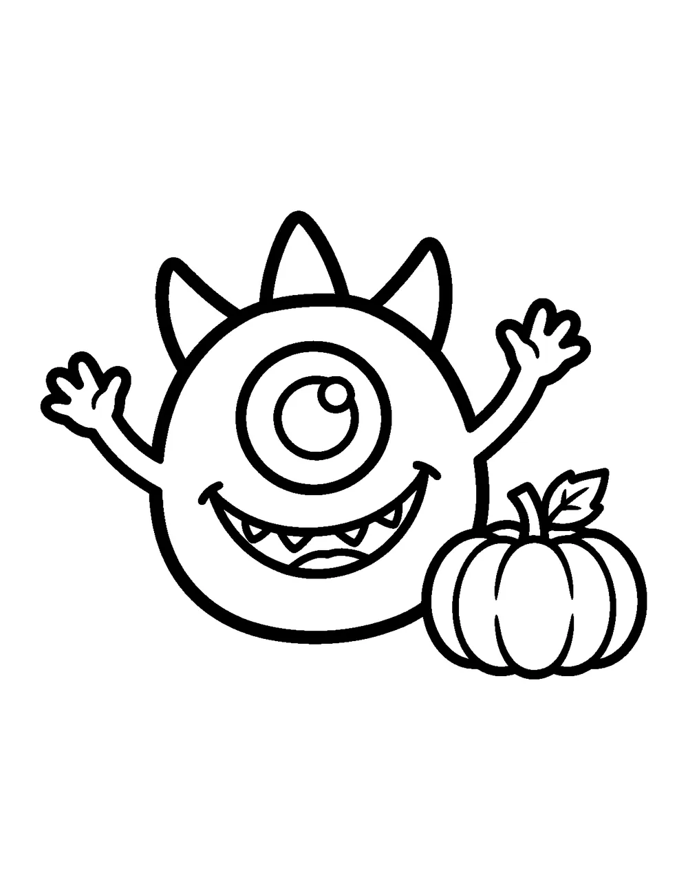Free printable Little Monster Halloween coloring page for kids