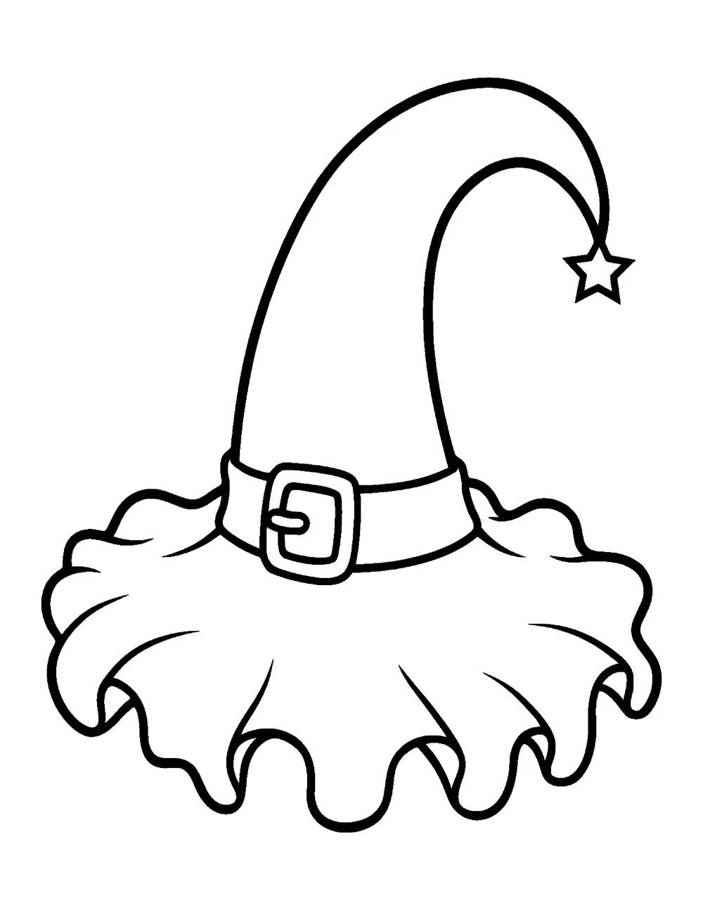 Free printable Little Witch Hat Halloween coloring page for kids