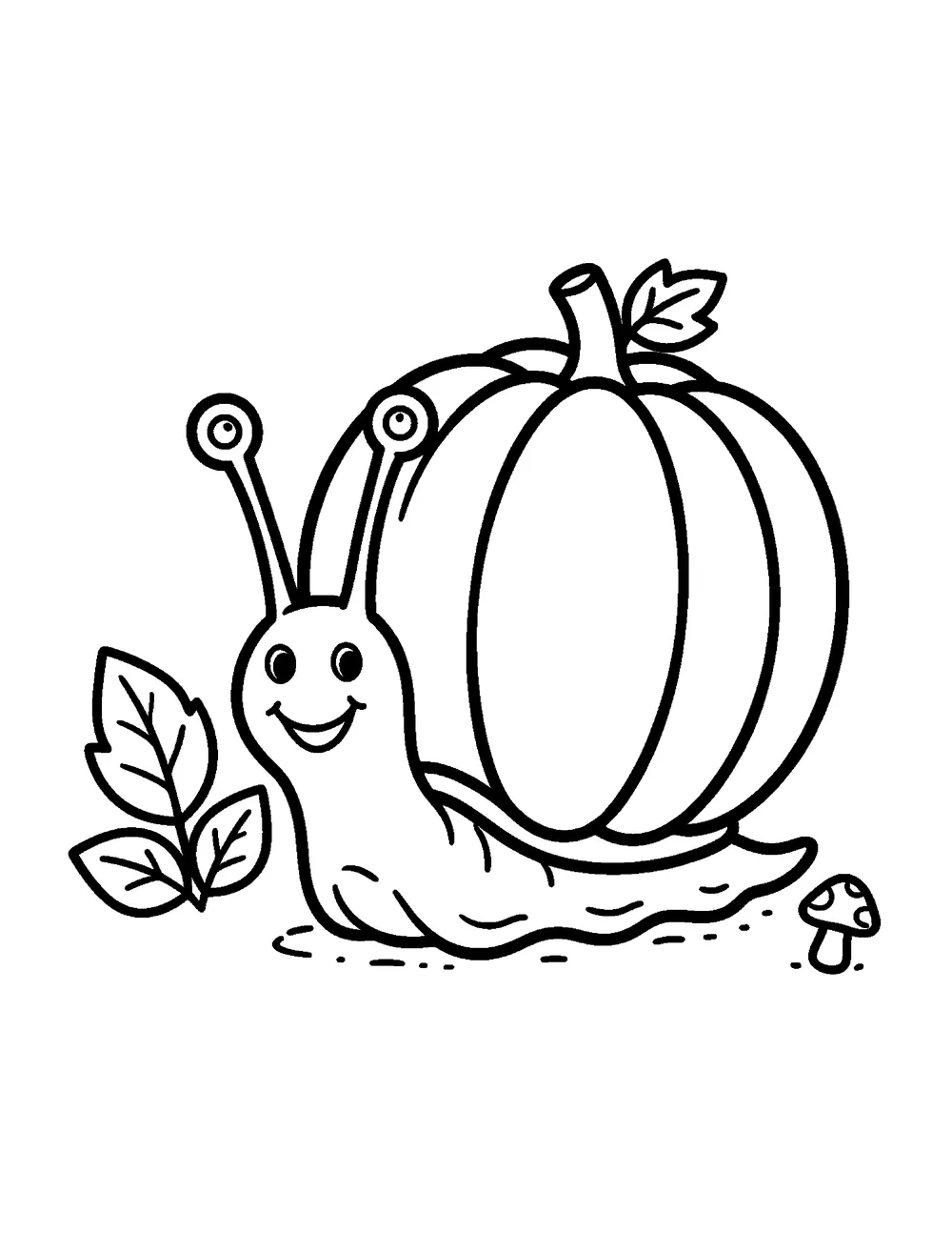 Free printable Spooky Snail Halloween coloring page for kids