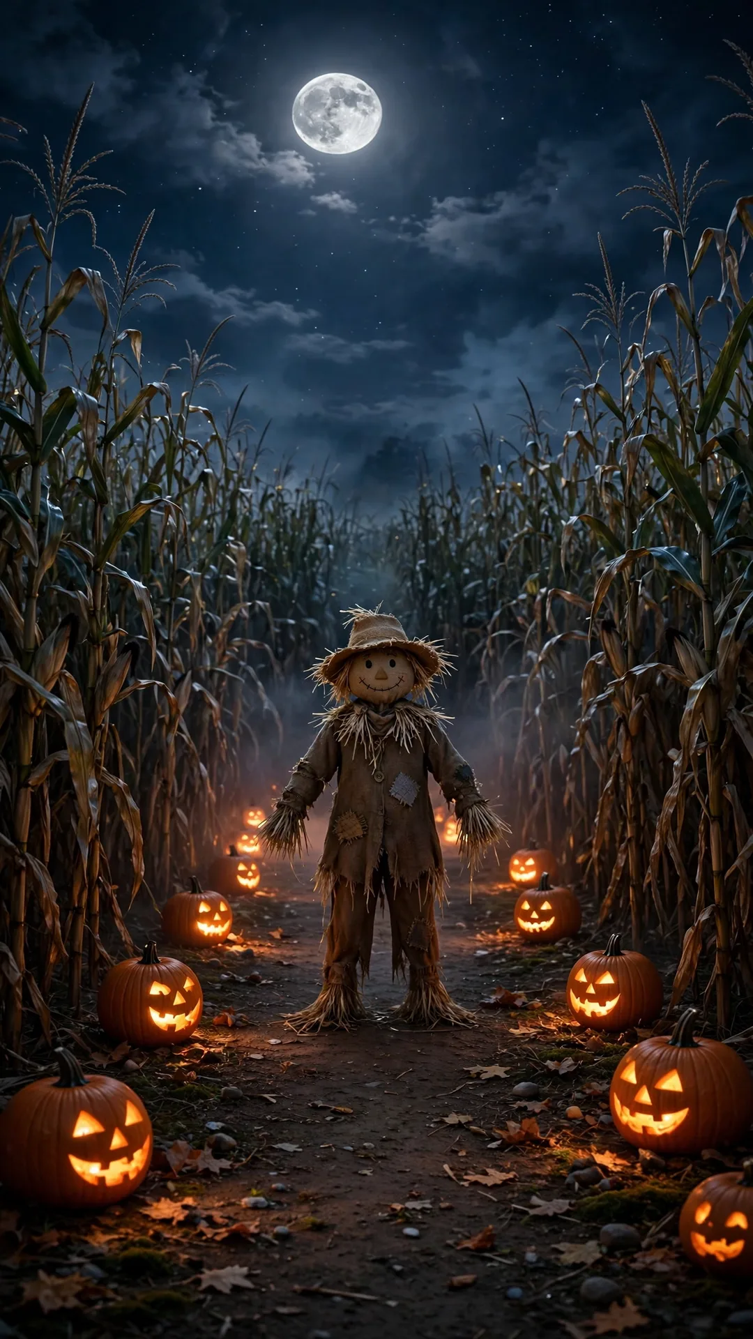 The Haunted Corn Maze Halloween iPhone wallpaper