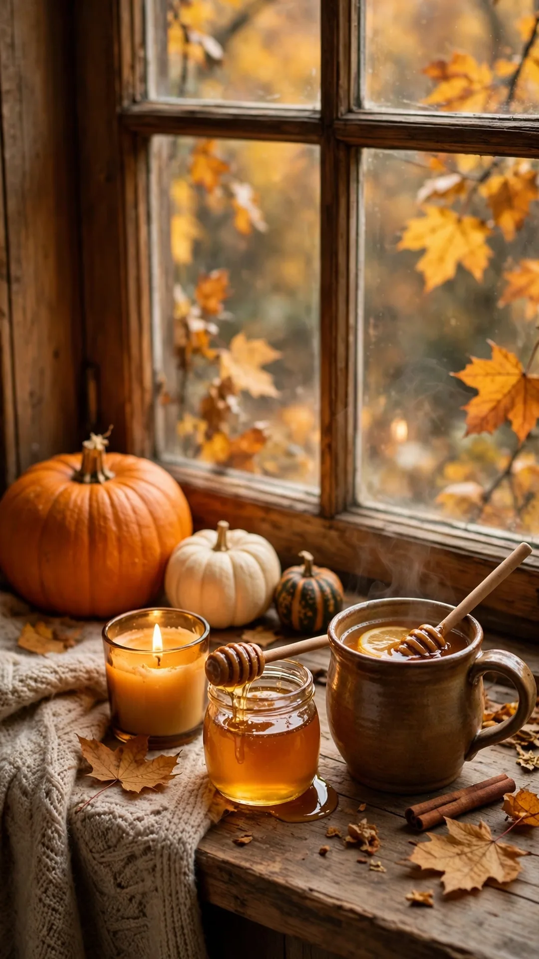 The Cozy Fall Window Halloween iPhone wallpaper