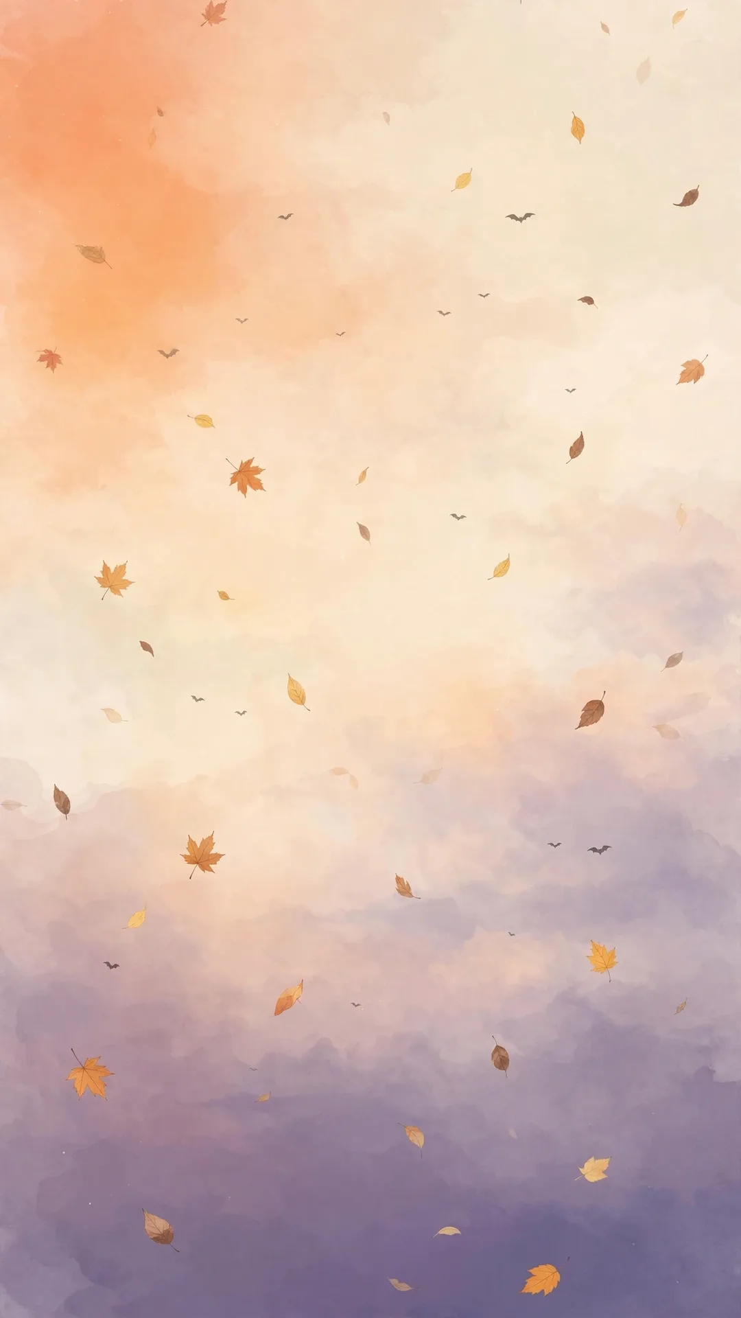 The Falling Leaves Gradient Halloween iPhone wallpaper