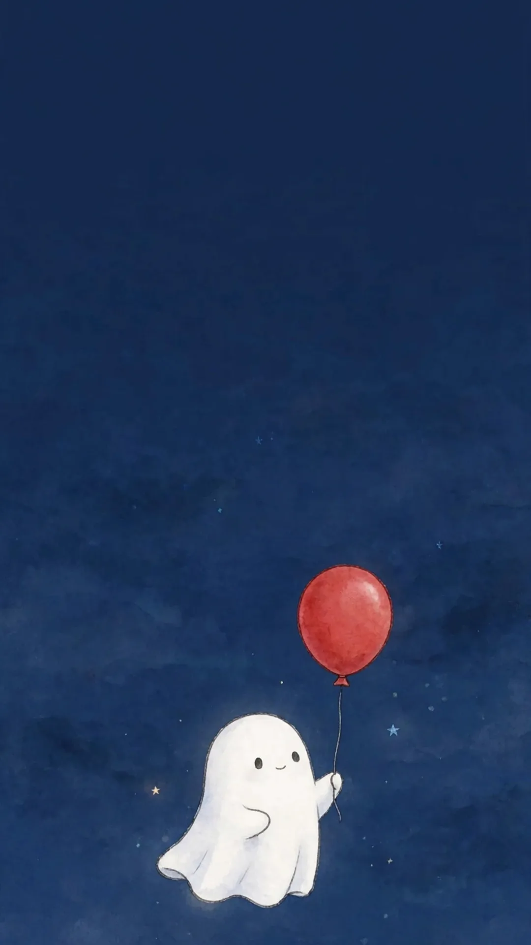 The Little Ghost With a Red Balloon Halloween iPhone wallpaper