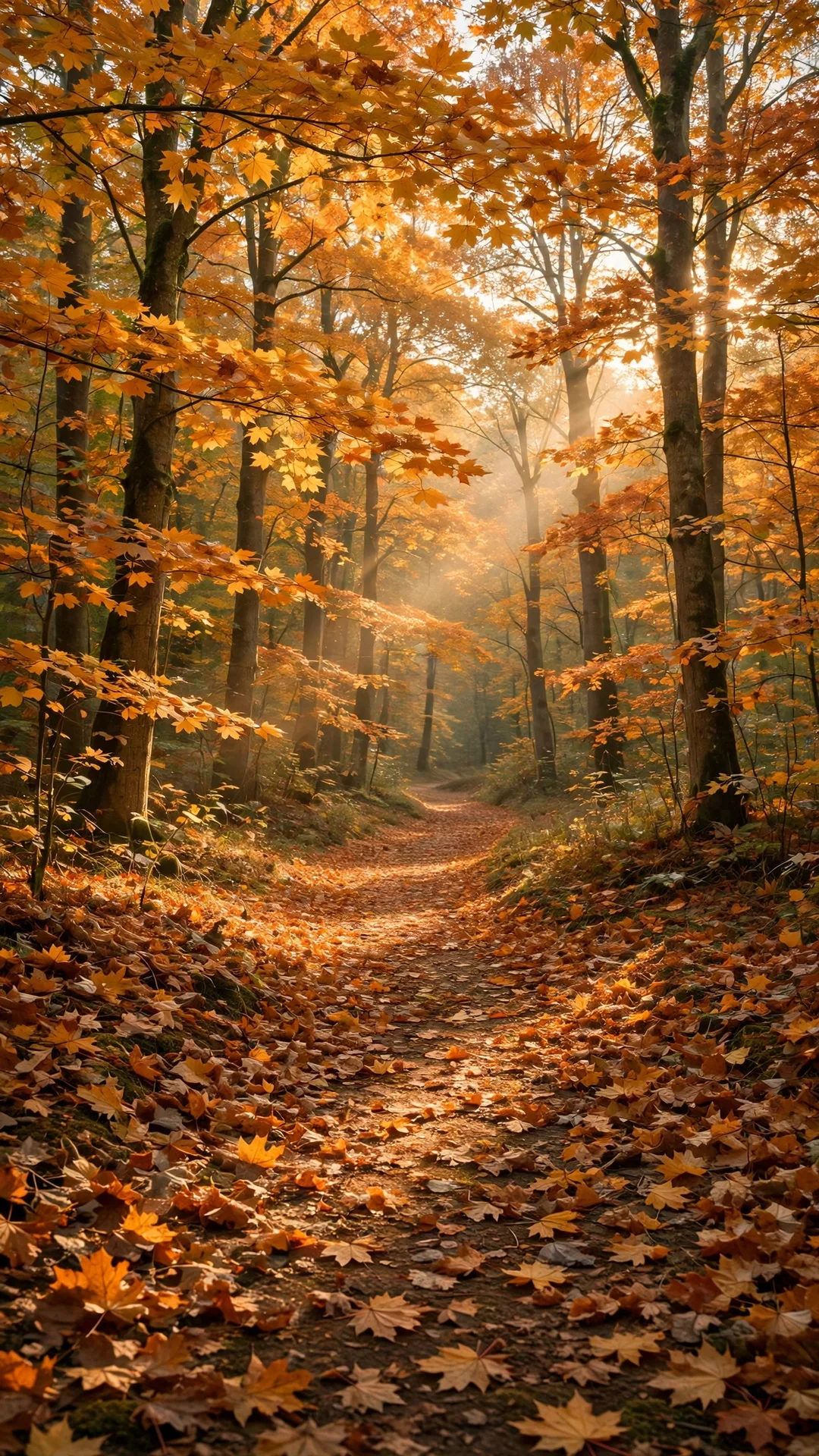 The Golden October Forest Halloween iPhone wallpaper