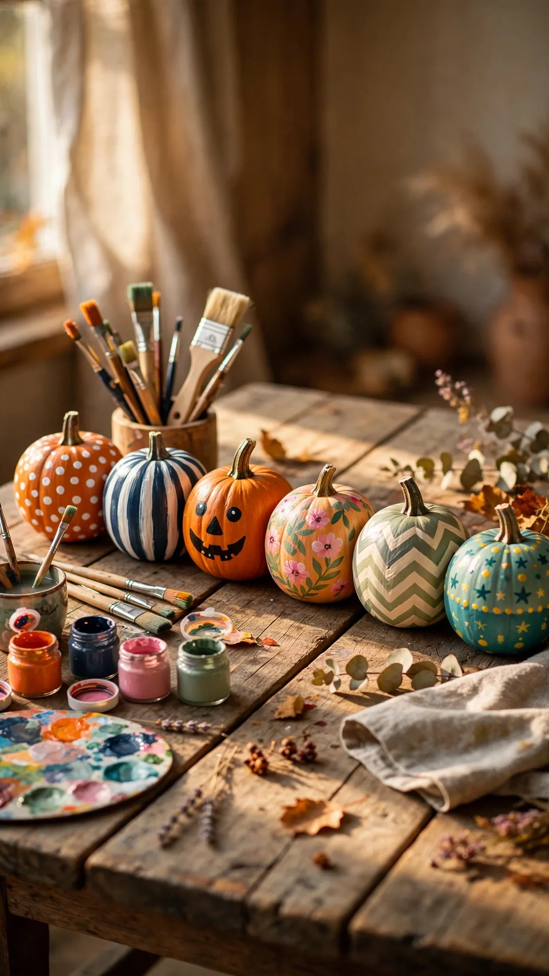 The Painted Pumpkin Portrait Halloween iPhone wallpaper