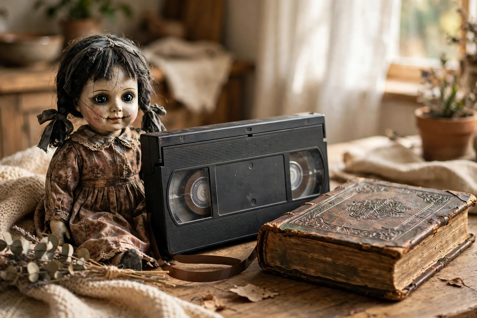 Cursed objects in movies doll videotape and ancient book