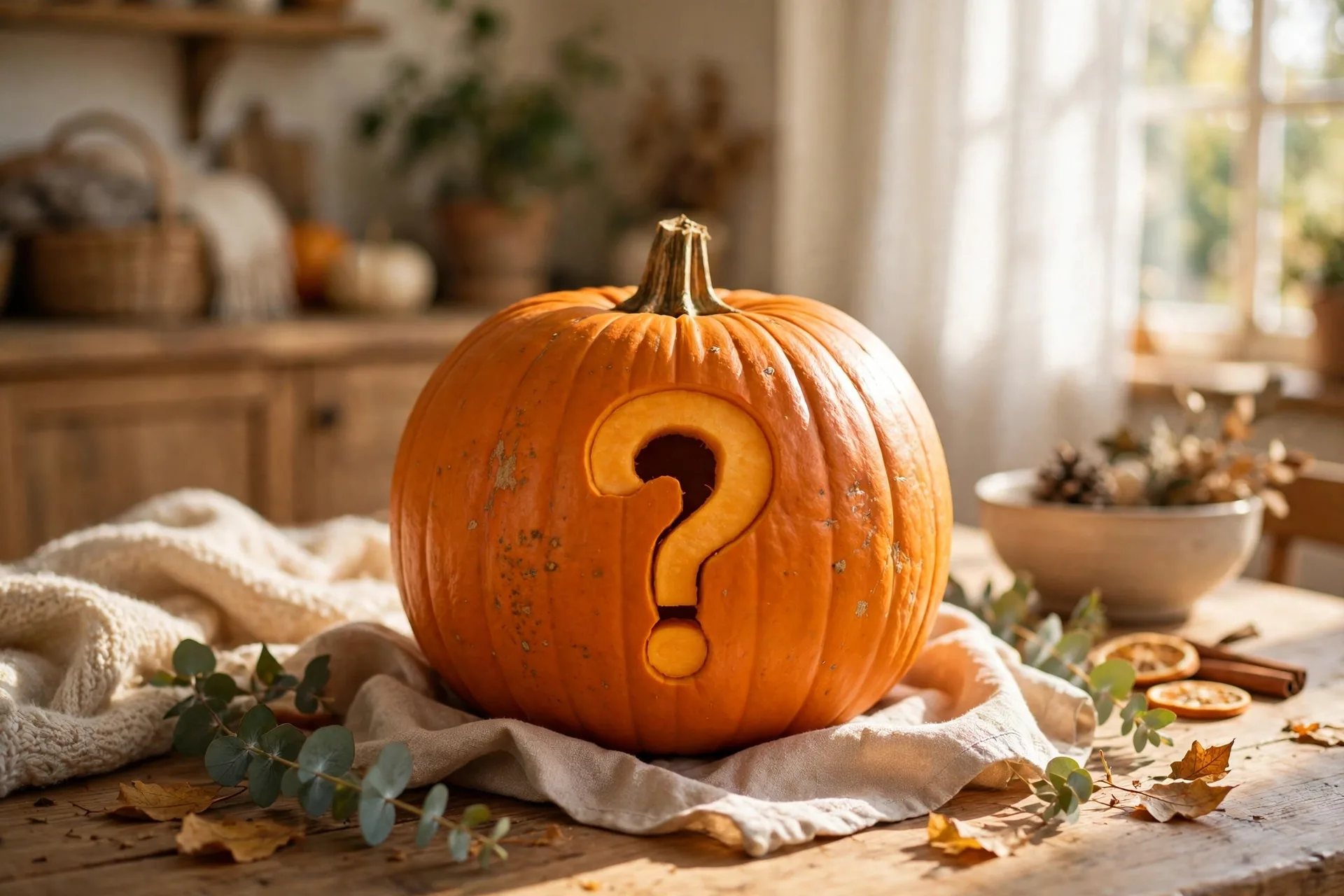 Pumpkin with a question mark nobody can rhyme with pumpkin