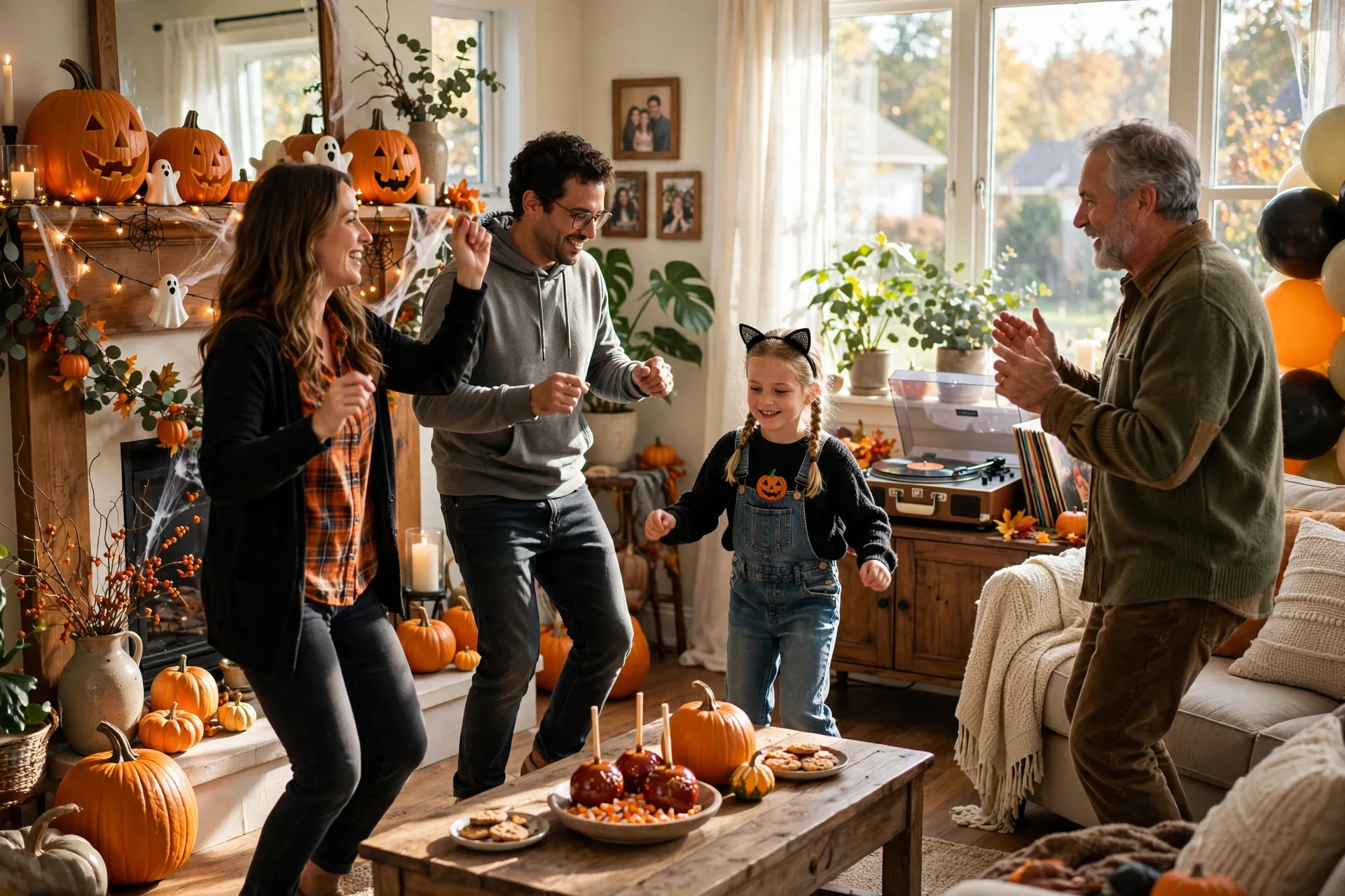 Halloween dance party with Monster Mash and Thriller music
