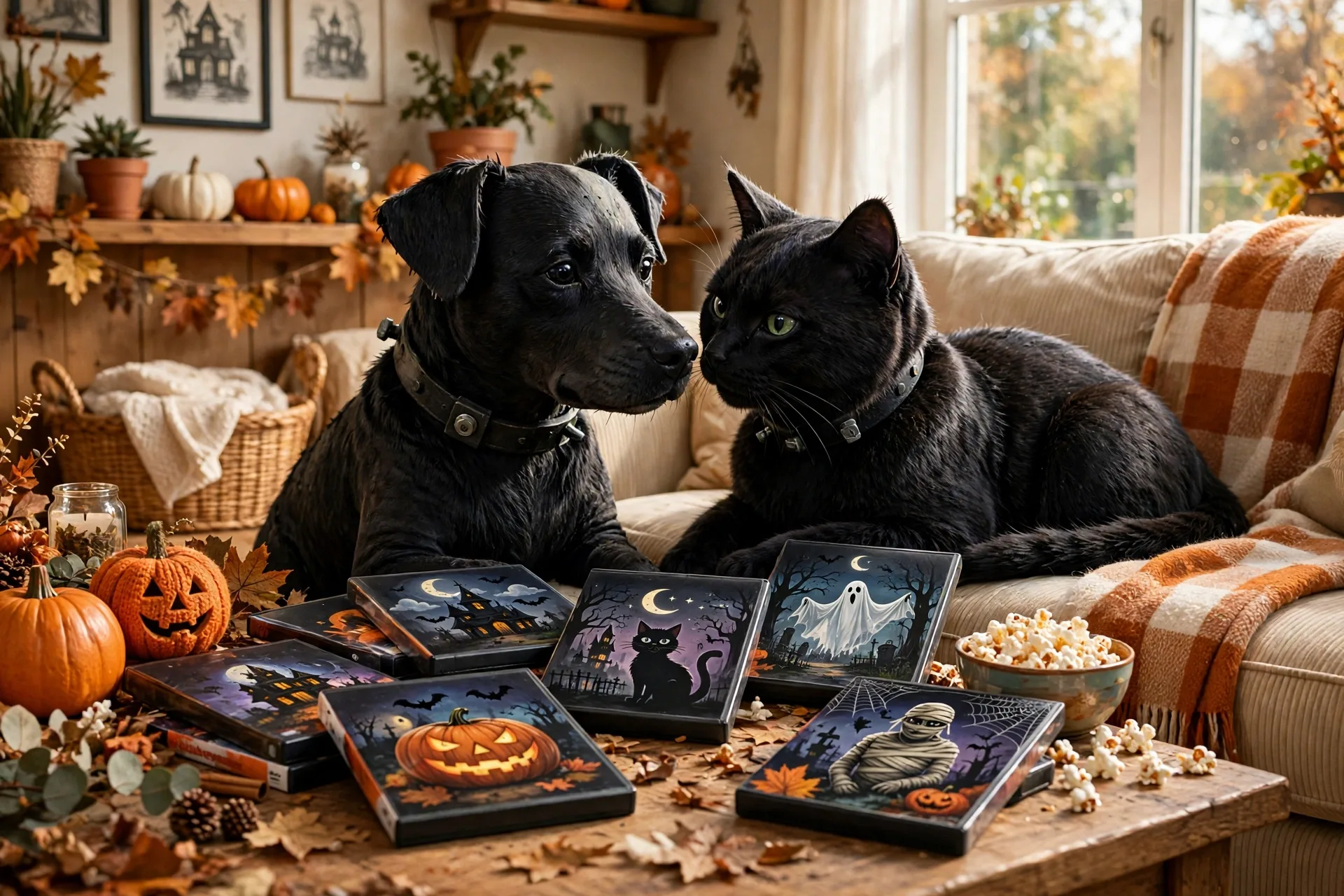 Halloween movies with animals Frankenweenie style dog and cat