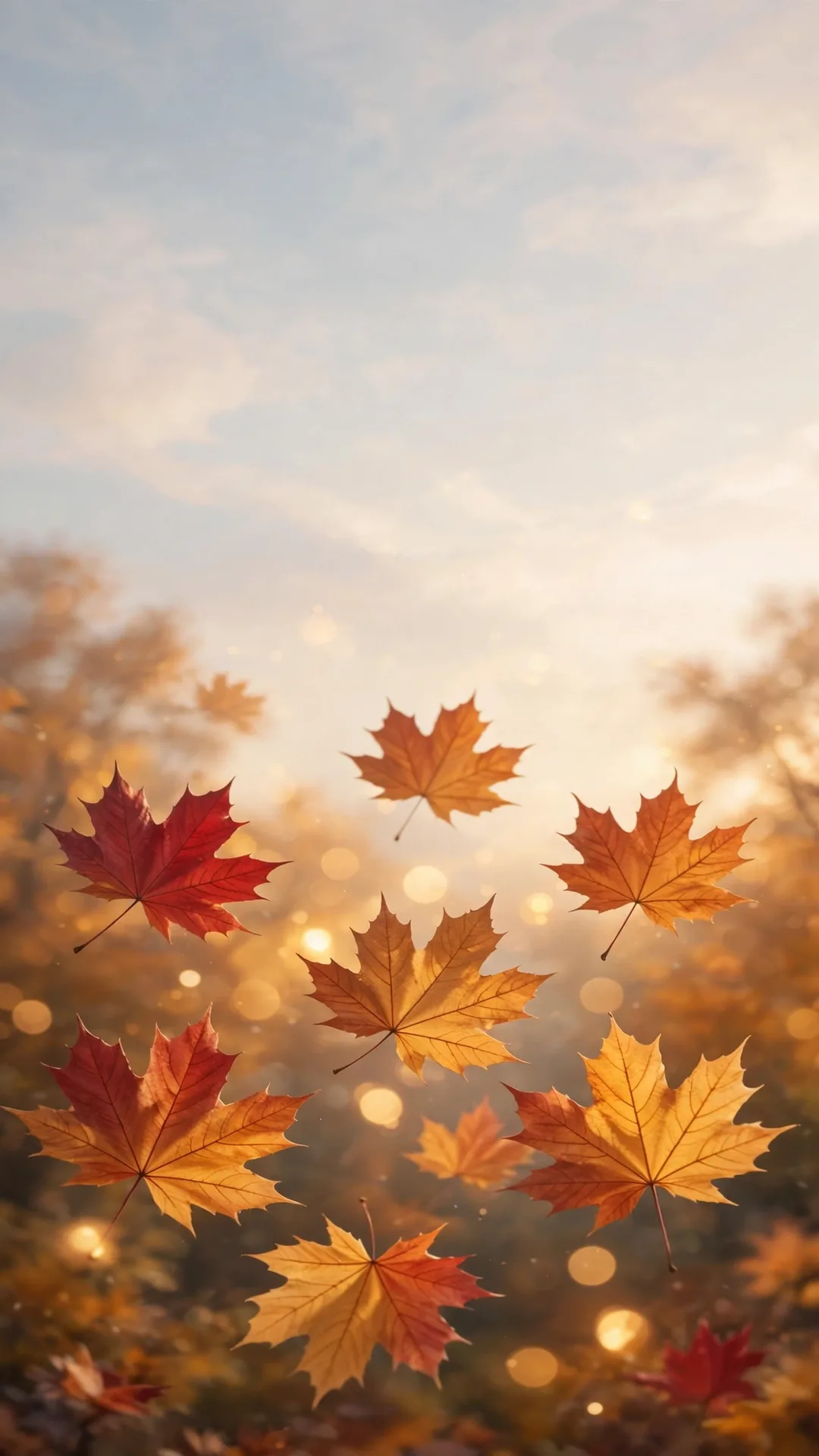 6. Falling Leaves Close-Up iPhone wallpaper