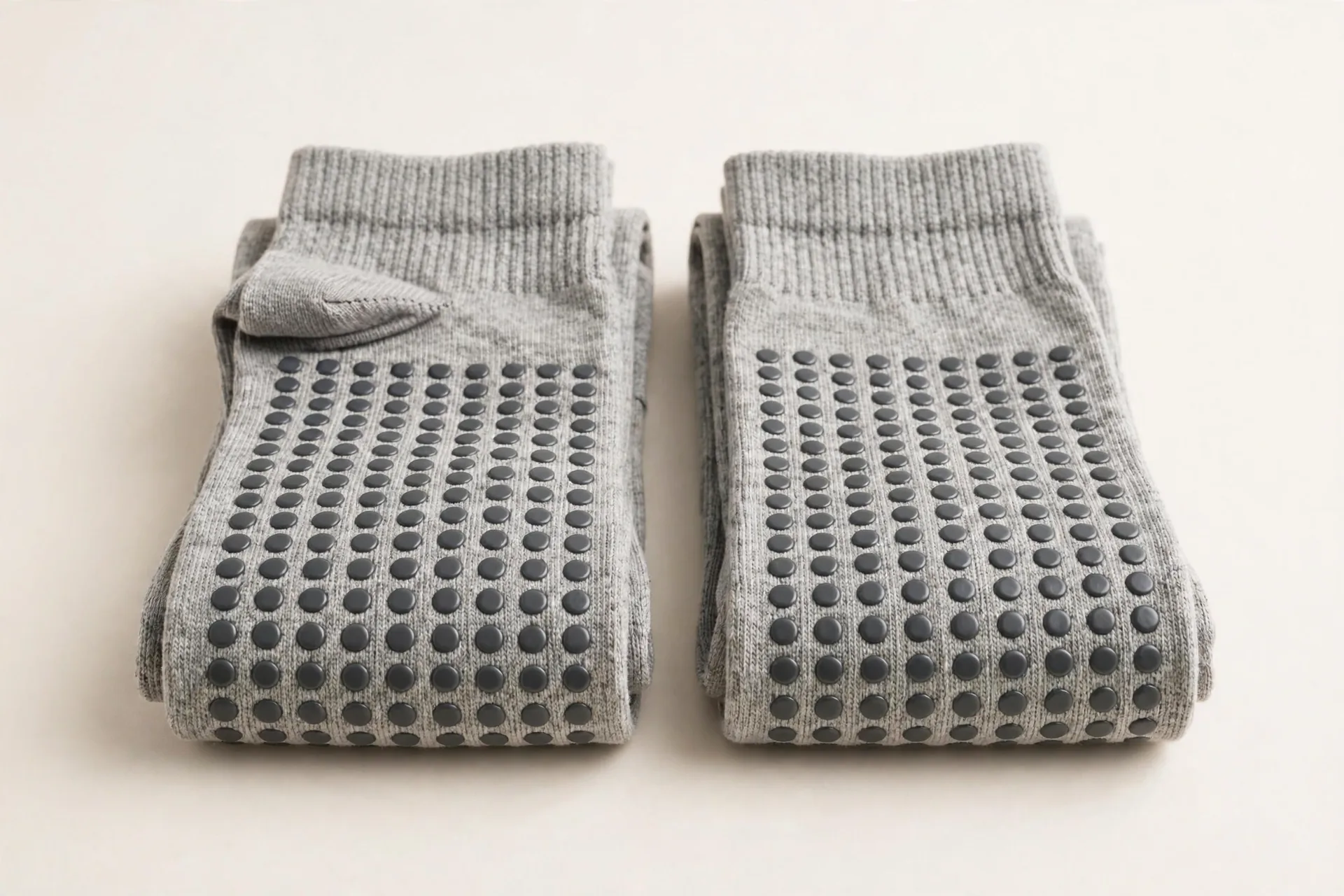 Hromec non-slip grip socks with silicone grip dots on the soles, folded pair