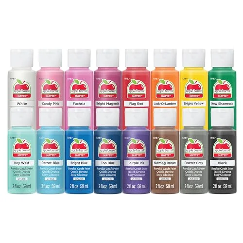 Apple Barrel Acrylic Paint Set, 16 Colors