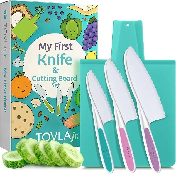 Tovla Jr. Kid-Safe Knife & Cutting Board Set