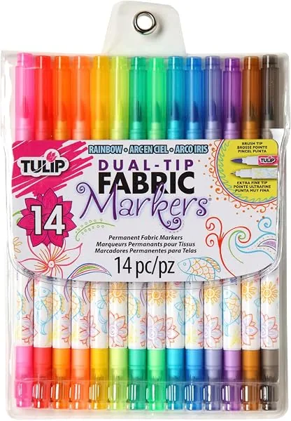 Tulip dual-tip fabric markers 14 pack
